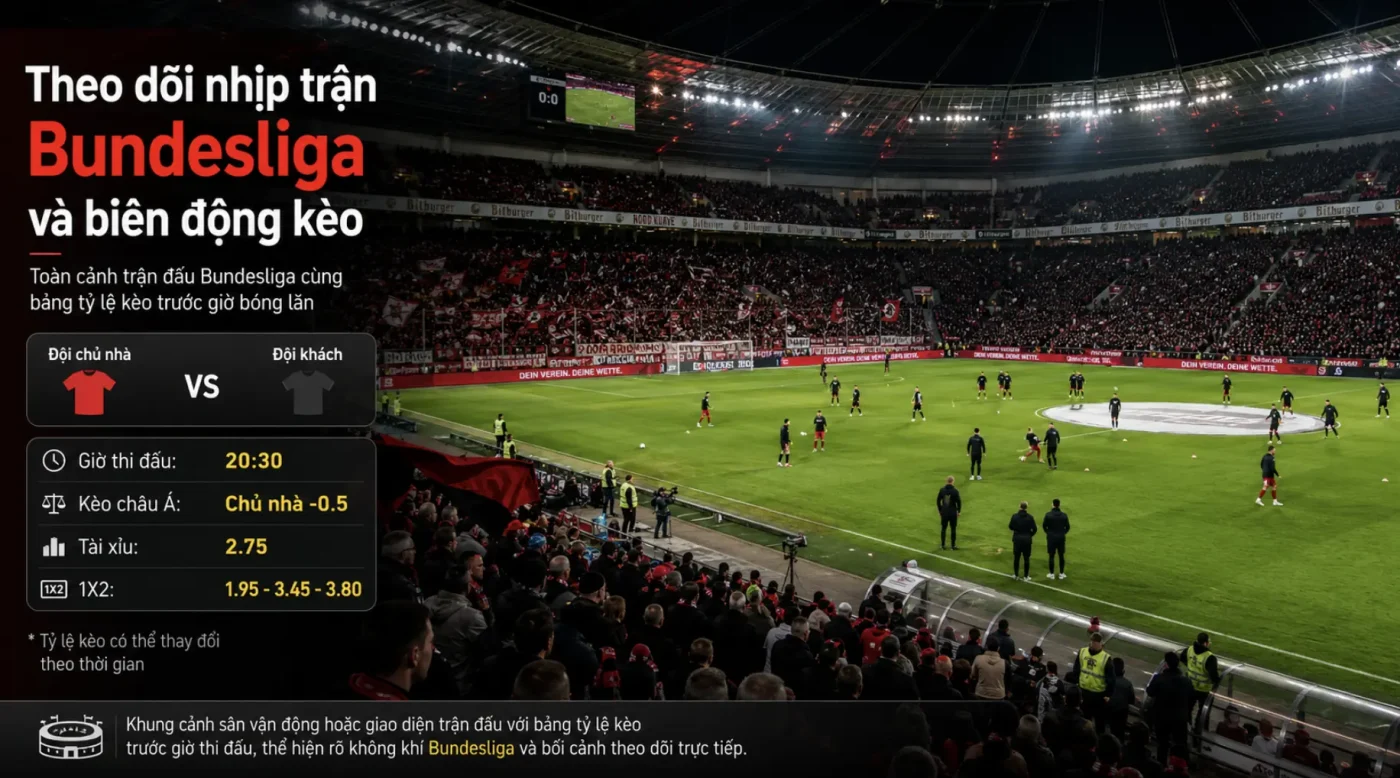Toàn cảnh trận đấu Bundesliga cùng bảng tỷ lệ kèo trước giờ bóng lăn.